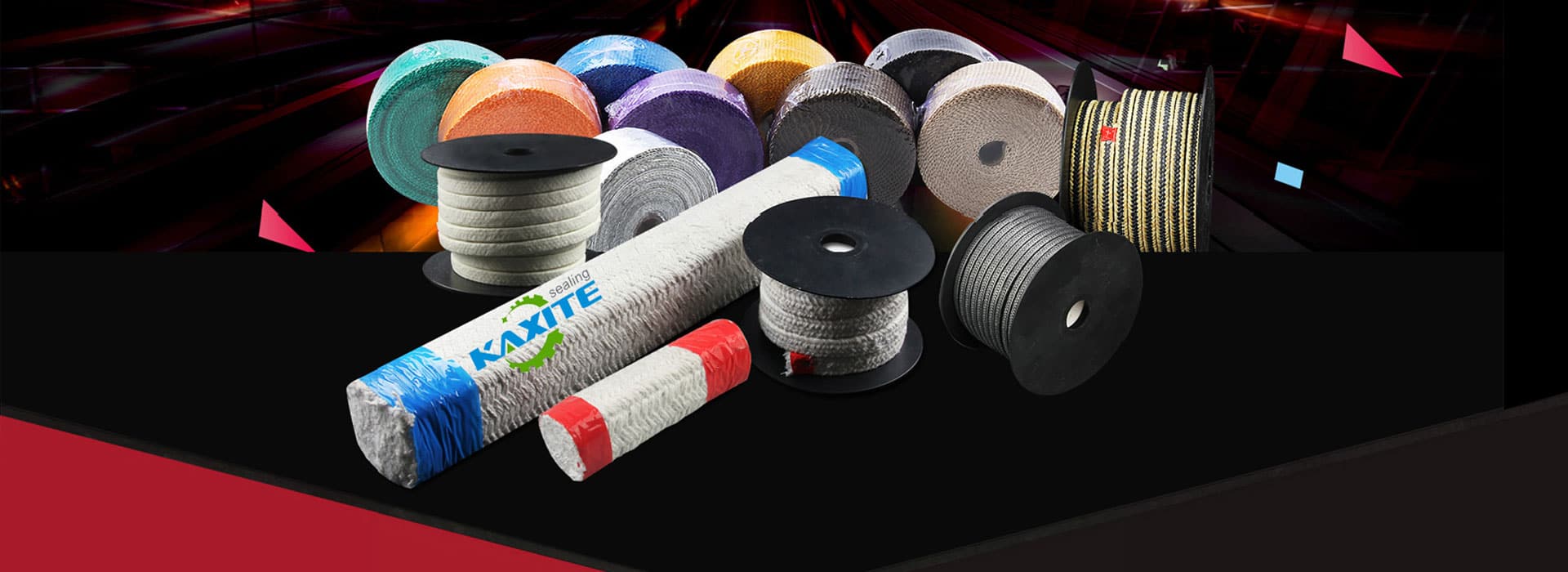 Empaquetaments de grafit trenat i PTFE per al segellat de la tija de la vàlvula